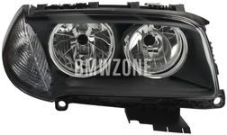 Headlight Halogen right X3 E83 LCI H7+H7 with leveling motor // white turn signal