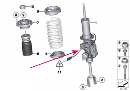 Front shock absorber left F10/F10 LCI (adaptive chassis) (OEM)
