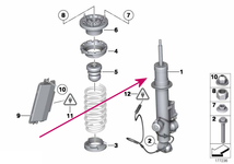 Rear shock absorber left F10/F10 LCI (adaptive chassis)