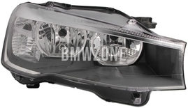 Headlight Halogen right X3 F25, X4 F26 H7+H7 with leveling motor