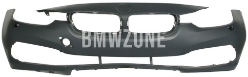 Front standard bumper F30 LCI/F31 LCI with holes for washers, without holes for parking sensors