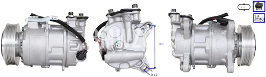 Air conditioner compressor Fx 14d 16d B37, 16i 18i B38, 18d 20d 25d B47, 20i 25i 30i B46 B48, 30d N57N, 35d N57Z, 40i B58 // without electromagnetic clutch