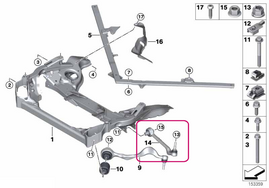 Front control arm left rear Ex series 1,3, X1 E84