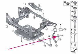Front control arm ball joint (rear arm) xDrive Ex series 3, X1 E84