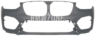 Front standard bumper X3 G01 with holes for parking sensors, with hole for camera
